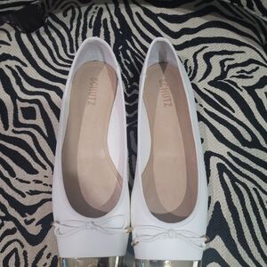 Schutz White and Gold Women's Flats